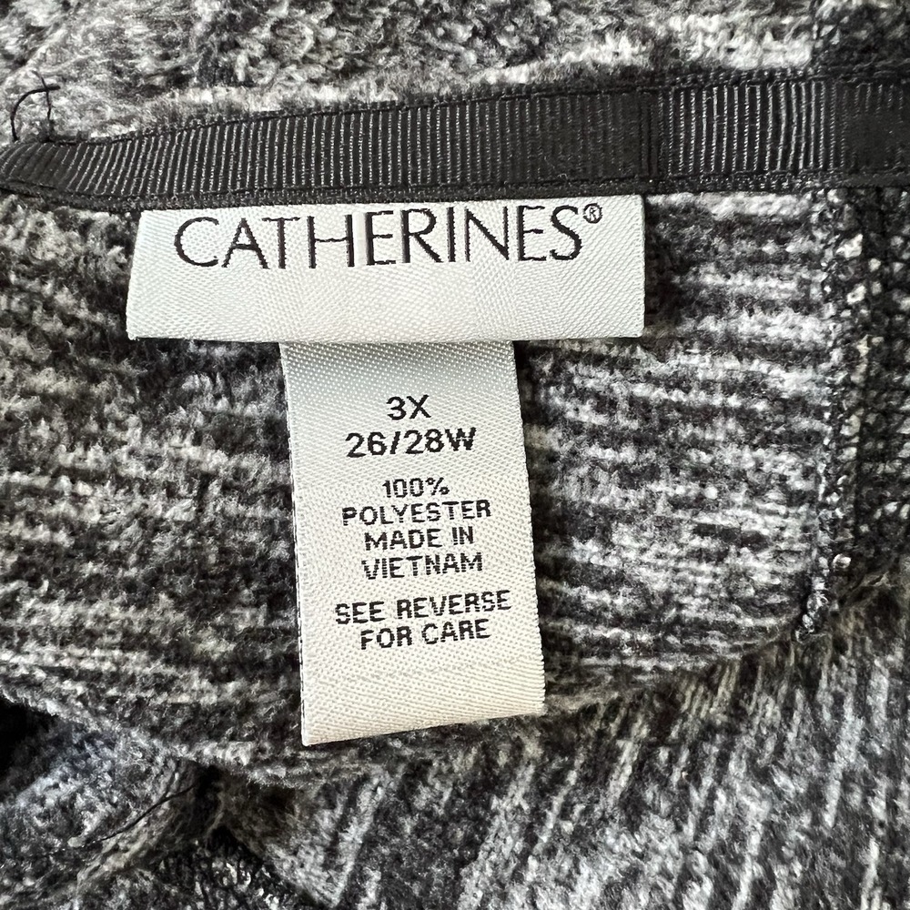 Catherines 3X Cardigan Open Front Heather Gray Waterfall Lagenlook Raw Edge - Picture 9 of 9
